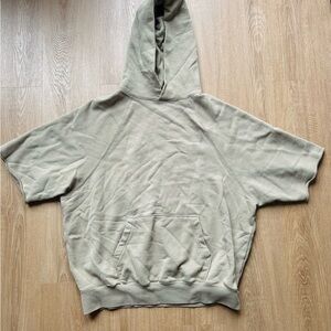 FEAR OF GOD ESSENTIALS FOG CUTOFF SLEEVE PULLOVER HOODIE SWEATSHIRT Sz Small